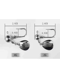 Yamashiro Head Jig Con Rotante Teste Piombate 3 pz Esche Artificiali Yamashiro 2