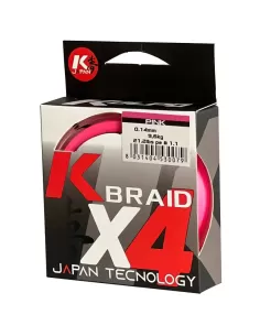 Kolpo K Braid X4 Trecciato Premium Quality 300 mt Pink Fluo Fili da pesca Kolpo 2