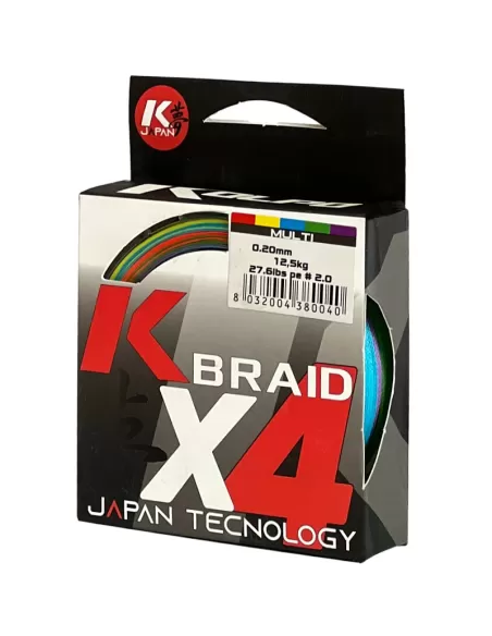 Kolpo K Braid X4 Trecciato Premium Quality 300 mt Multicolor Special Surf Fili da pesca Kolpo