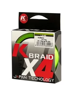 Kolpo K Braid X4 Trecciato Premium Quality 300 mt Lime Fluo Fili da pesca Kolpo 2