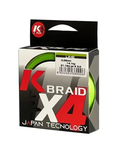 Kolpo K Braid X4 Trecciato Premium Quality 300 mt Lime Fluo Fili da pesca Kolpo