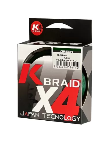 Kolpo K Braid X4 Trecciato Premium Quality 300 mt Verde