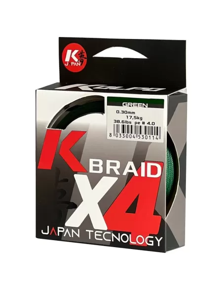 Kolpo K Braid X4 Trecciato Premium Quality 300 mt Verde