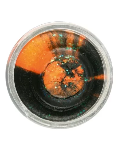 Berkley Powerbait Glitter Trout Bait Black Orange Pastella per Trote Esche da pesca Berkley