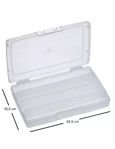 Panaro Scatola Trasparente 4 scomparti 24 cm Cassette Pesca panaro