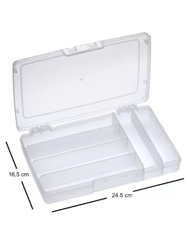 Panaro Scatola Trasparente 6 scomparti 24 cm Cassette Pesca panaro