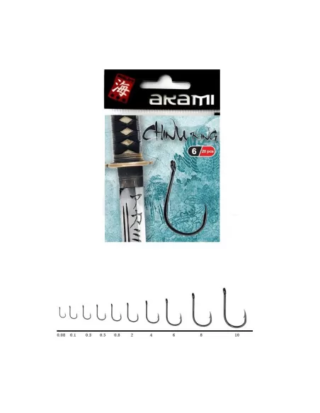 Akami Ami da Pesca Gambo Corto Forgiato con Occhiello 20 pz