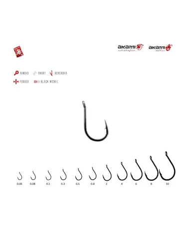 Akami Ami da Pesca Gambo Corto Forgiato con Occhiello 20 pz