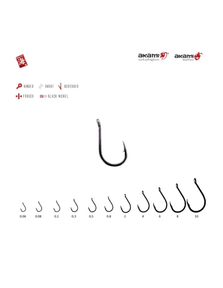 Akami Ami da Pesca Gambo Corto Forgiato con Occhiello 20 pz