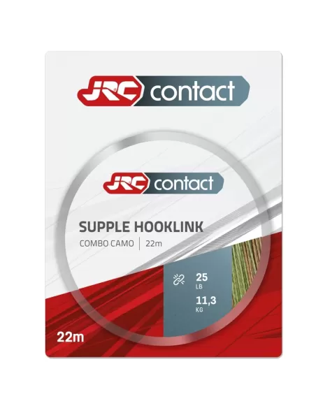 Jrc Contact Supple Hooklink Treccia a Trama Fitta 22 mt Colore Camo Fili da pesca Jrc