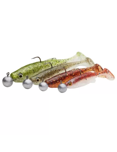 Savage Gear Fat Minnow T-Tail RTF Kit 4 Pesce Esca Spinning Armato 9cm 7gr