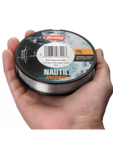 Berkley Nautil Surf Shock Leader 5 pezzi da 15 mt Conici Speciale Surfcasting Fili da pesca Berkley
