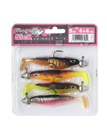 Berkley Sick Swimmer Pack Kit Artificiali Pesca Spinning 8 pz 9 cm Esche Artificiali Berkley