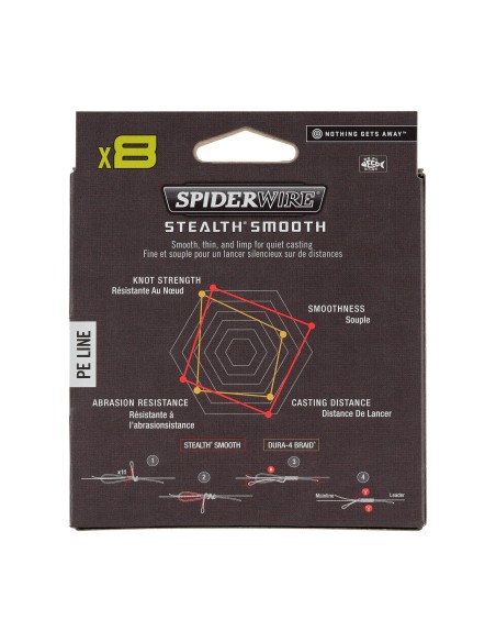 Spiderwire Stealth Smooth8 X8 PE Braid Trecciato 8 Capi 150mt Fili da pesca Spiderwire