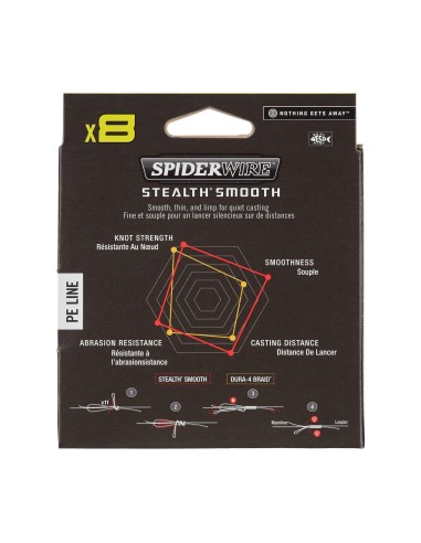 Spiderwire Stealth Smooth8 X8 PE Braid Trecciato 8 Capi 150mt Yellow Fili da pesca Spiderwire