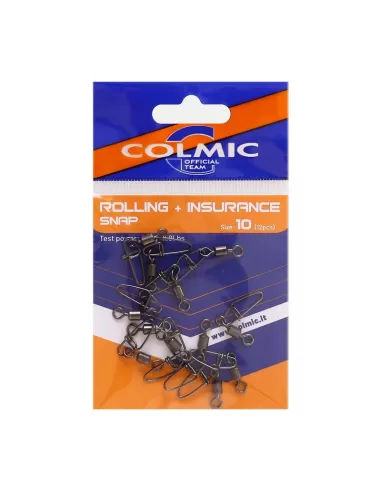 Colmic Rolling + Insurance Snap Girelle da Pesca con Moschettone Robusto