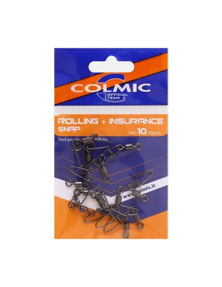 Colmic Rolling + Insurance Snap Girelle da Pesca con Moschettone Robusto Girelle Colmic