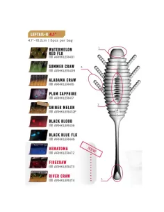 Herakles Leftail R Offer Silicone Lures For Spinning Fishing 10.2 cm 6pcs 2