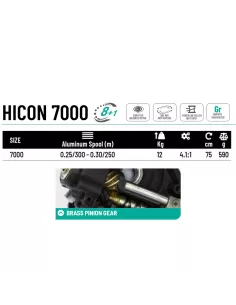 Colmic Hicon 7000 Mulinello da Pesca 8+1 Cuscinetti Mulinelli da Pesca Colmic 2
