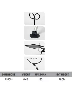 Dam Ontario Coarse Peg Kit Chair Sedia da Pesca Accessoriata Accessori per panchetti e sedie Dam 2