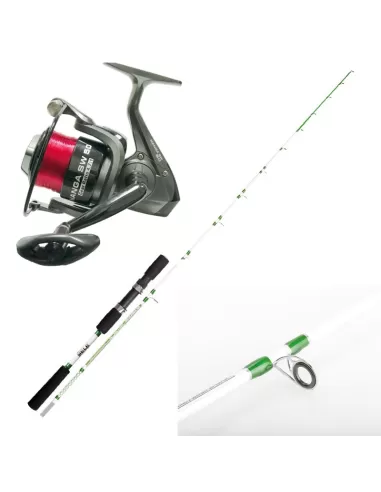 Combo Pesca Barca Bolentino Trainetta Costiera Canna Mulinello Filo Kit da pesca Sele