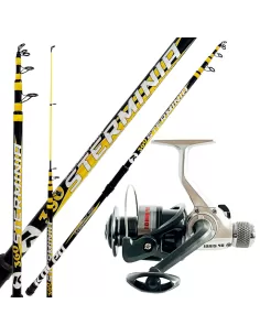 Kit Pesca Fondo Canna Kolpo Sterminia 60 200 gr Mulinello Idris Frizione Posteriore Kit da pesca Kolpo