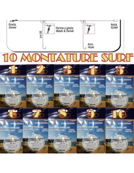 10 surfcasting frames at 2 hooks 0.35-0.25 love 8