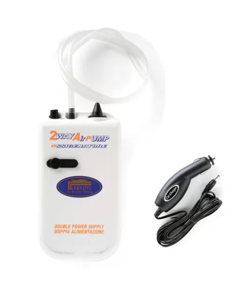 Ossigenatore a Batteria Doppia Velocità con Tubo e Cavo Auto Barca Accessori da pesca Lineaeffe