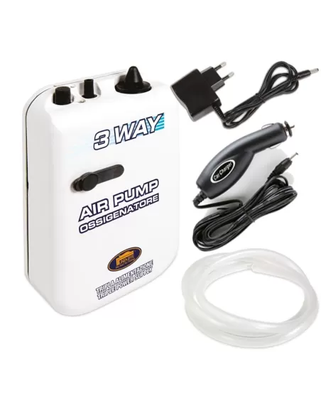 Ossigenatore a Batteria Doppia Velocità con Tubo Cavo Auto Barca trasformatore 220v Accessori da pesca Lineaeffe