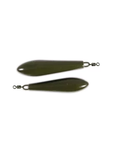 Lead carp fishing ogiva with swivel 2 pz