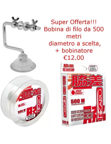 Offerta della settimana - Bobinatore e Filo da 500 metri 0,30 Fili da pesca Lineaeffe