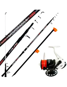 Fishing Kit Surfcasting Rod 4.20 200 gr Reel 8000 with Wire and Tip 