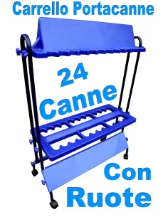 Carrello portacanne - 24 posti Espositori Canne Lineaeffe