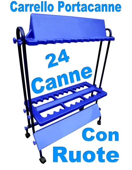 Carrello portacanne - 24 posti Espositori Canne Lineaeffe