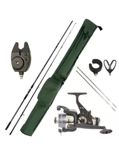 Combo completo Carp Fishing Canna Mulinello Avvisatore Poggiacanna e Fodero Kit da pesca NGT
