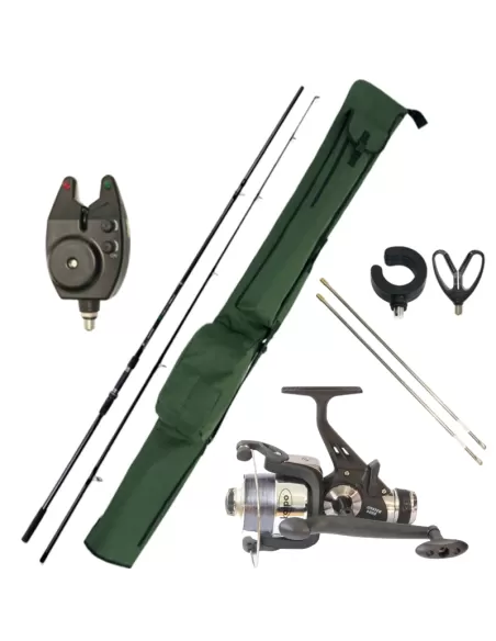 Combo completo Carp Fishing Canna Mulinello Avvisatore Poggiacanna e Fodero Kit da pesca NGT