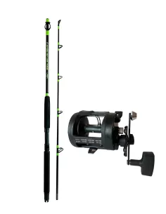Combo Pesca Traina 2 Sezioni con Mulinello Rotante Kit da pesca All Fishing