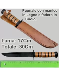 Pugnale Coltello con Manico in Legno Caccia Altro