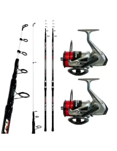 Super Kit Surfcasting 2 Canne 4.20 mt 2 Mulinelli con Filo Kit da pesca Kolpo
