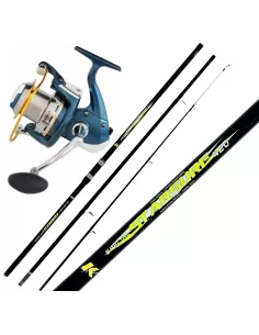 Combo Surfcasting Rock Fishing con Canna Tre Sezioni 200 gr Mulinello 8 bb Kit da pesca All Fishing