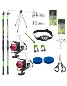 Combo completo per la Pesca a Fondo Surfcasting Kit da pesca Kolpo