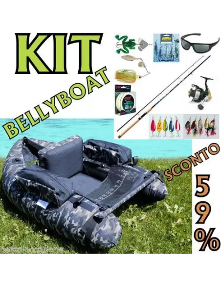 Kit spinning e bellyboat Kit da pesca Kolpo