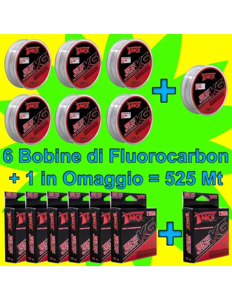 Kit 6 Bobine Take KG 525mt Fluorocarbon Fili da pesca Take