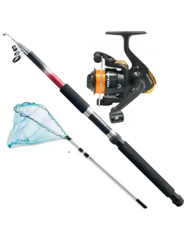 Kit Pesca Lago e Mare Canna Mulinello Filo Guadino Kit da pesca Kolpo