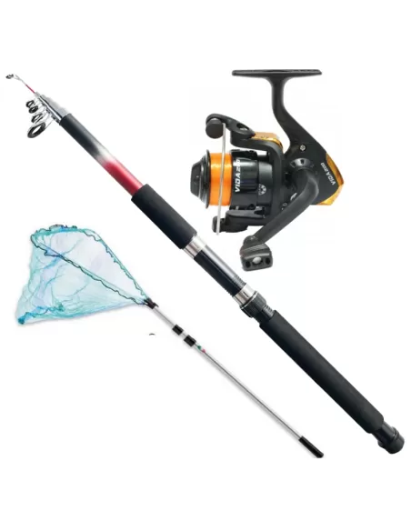Kit Pesca Lago e Mare Canna Mulinello Filo Guadino Kit da pesca Kolpo