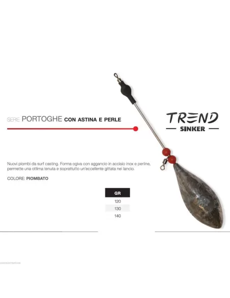 Piombo da surcasting portoghe con girella Piombi Surfcasting Trend Sinker