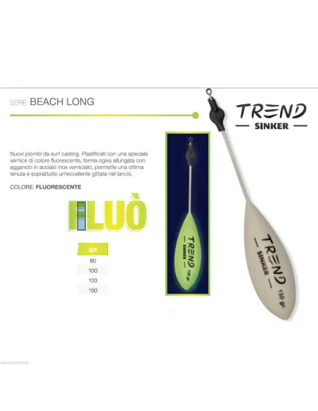 Piombo da surcasting beach long con girella Piombi Surfcasting Trend Sinker