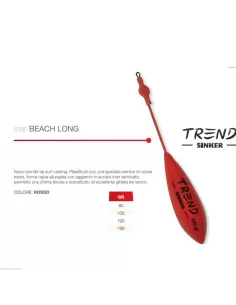 Piombo da surfcasting beach long Rosso Trend Surf Casting Piombi Surfcasting Trend Sinker