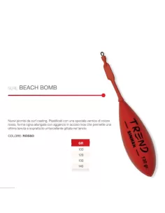 Piombo da surfcasting beach bomb Rosso Trend Surf Casting Piombi Surfcasting Trend Sinker