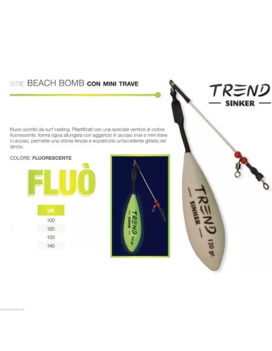 Piombo da surfcasting beach bomb trave fluo Trend Surf Casting Piombi Surfcasting Trend Sinker